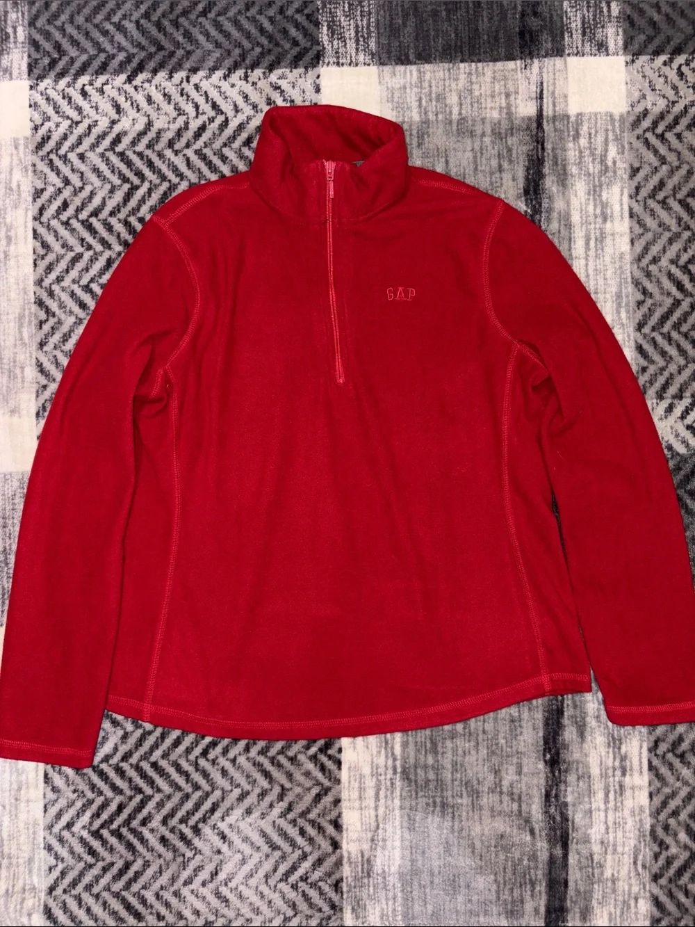 GAP Red Quarter-Zip Fleece Pullover